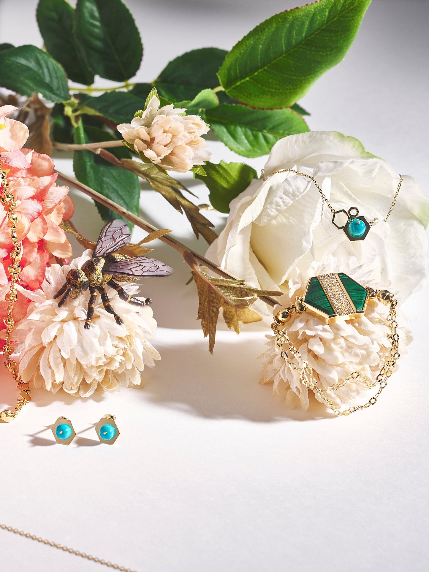 Tergum VII Earrings, Hex 1, Turquoise