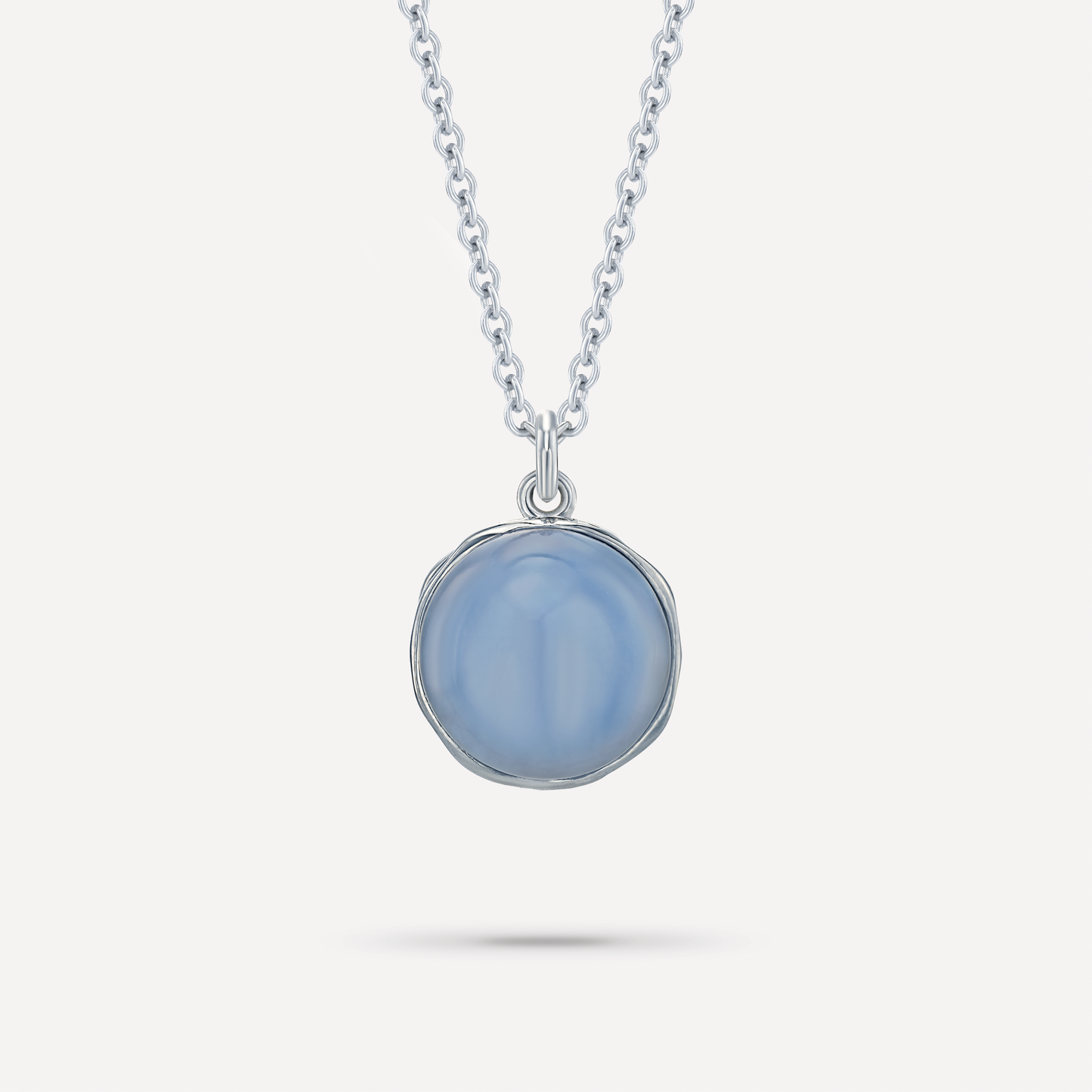 Macaron Coque Necklace, chalcedony