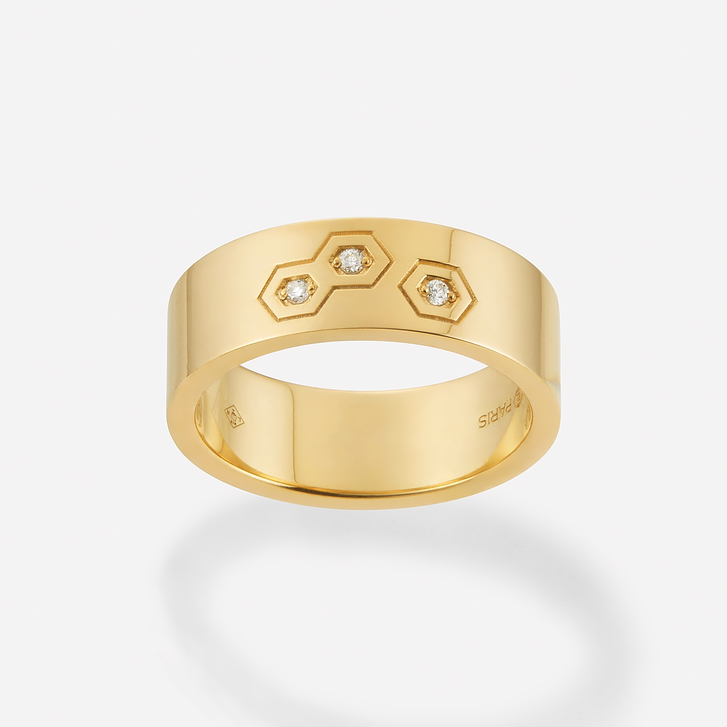 HEX Series Ring, 3 Hex, White Dia