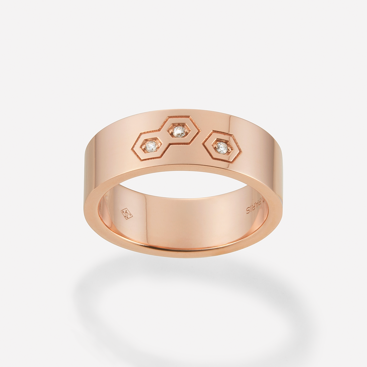 HEX Series Ring, 3 Hex, White Dia