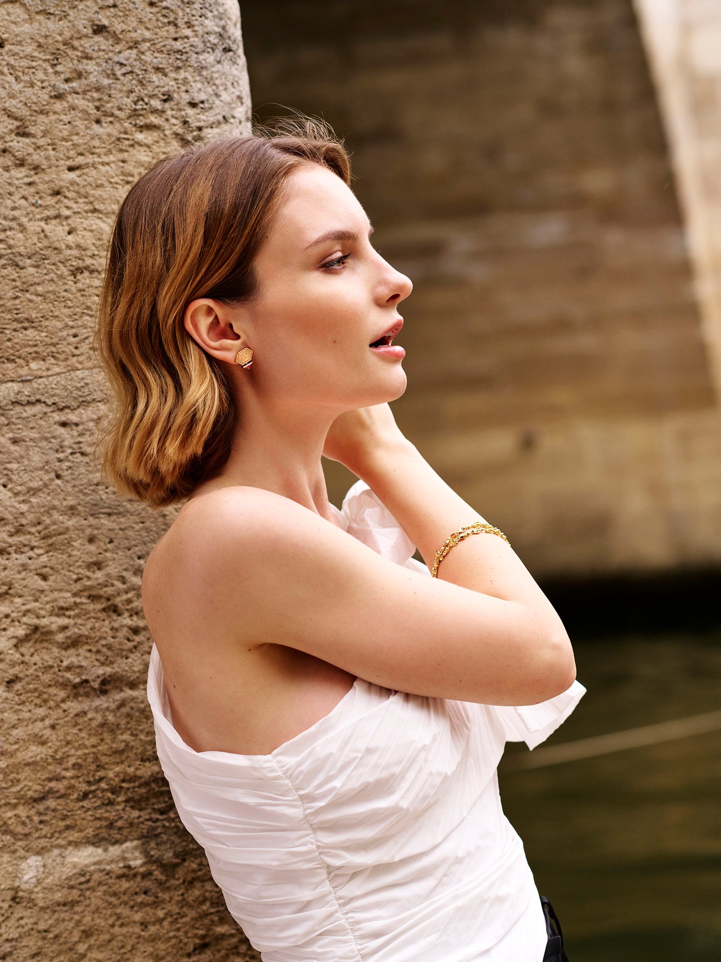 HEX Series Earrings, Orange Zirconia