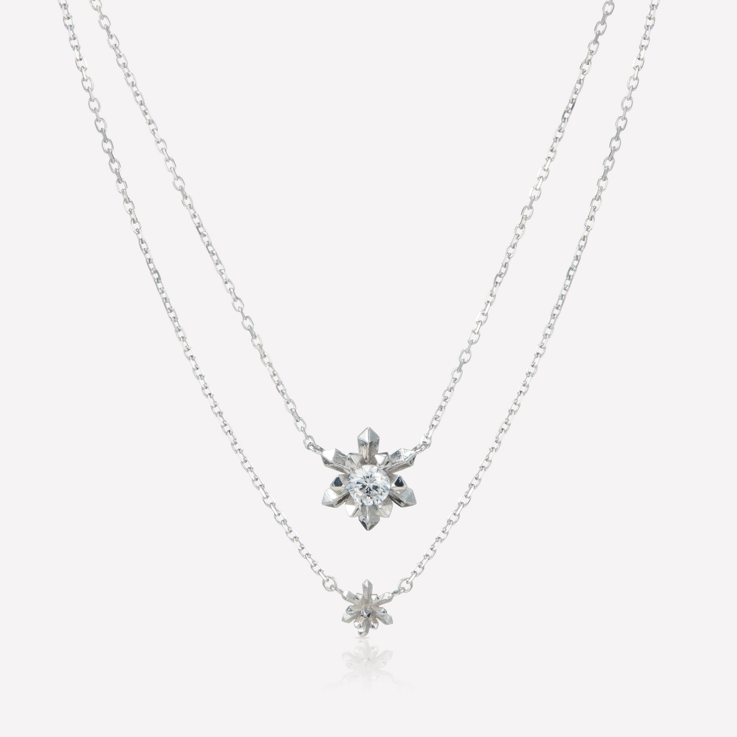 Le Quartz Layered Necklace, Large Zirconia
