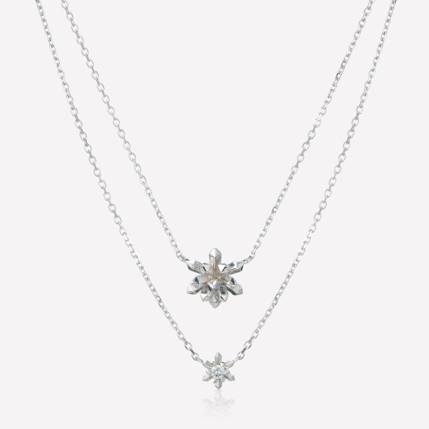Le Quartz Layered Necklace, Small Zirconia