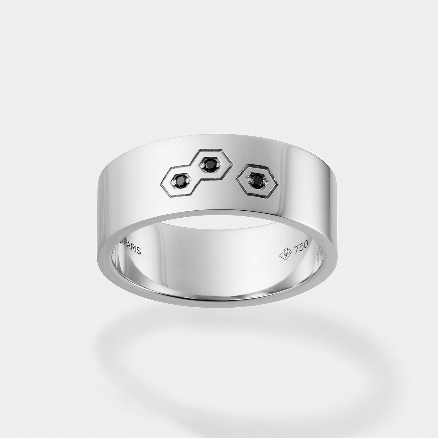 HEX Series Ring, 3 Hex, Black Dia