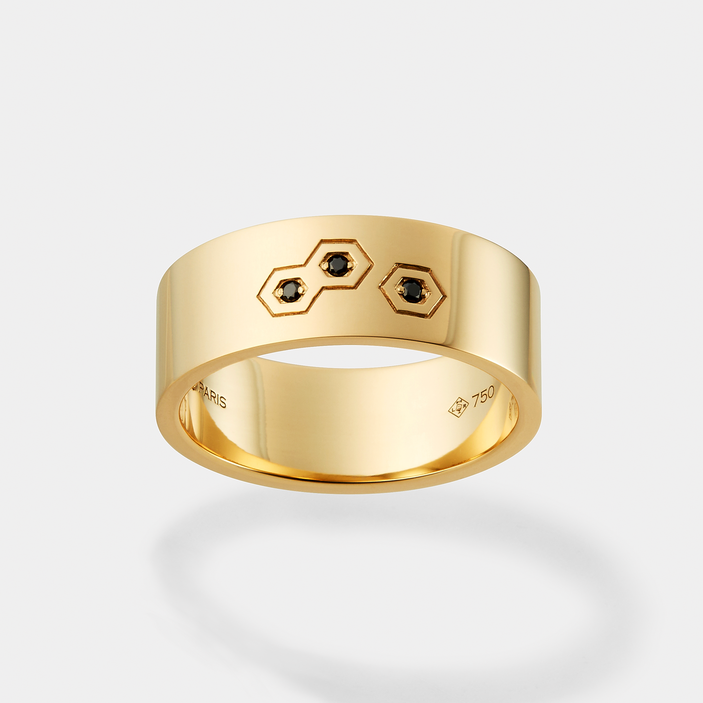 HEX Series Ring, 3 Hex, Black Dia