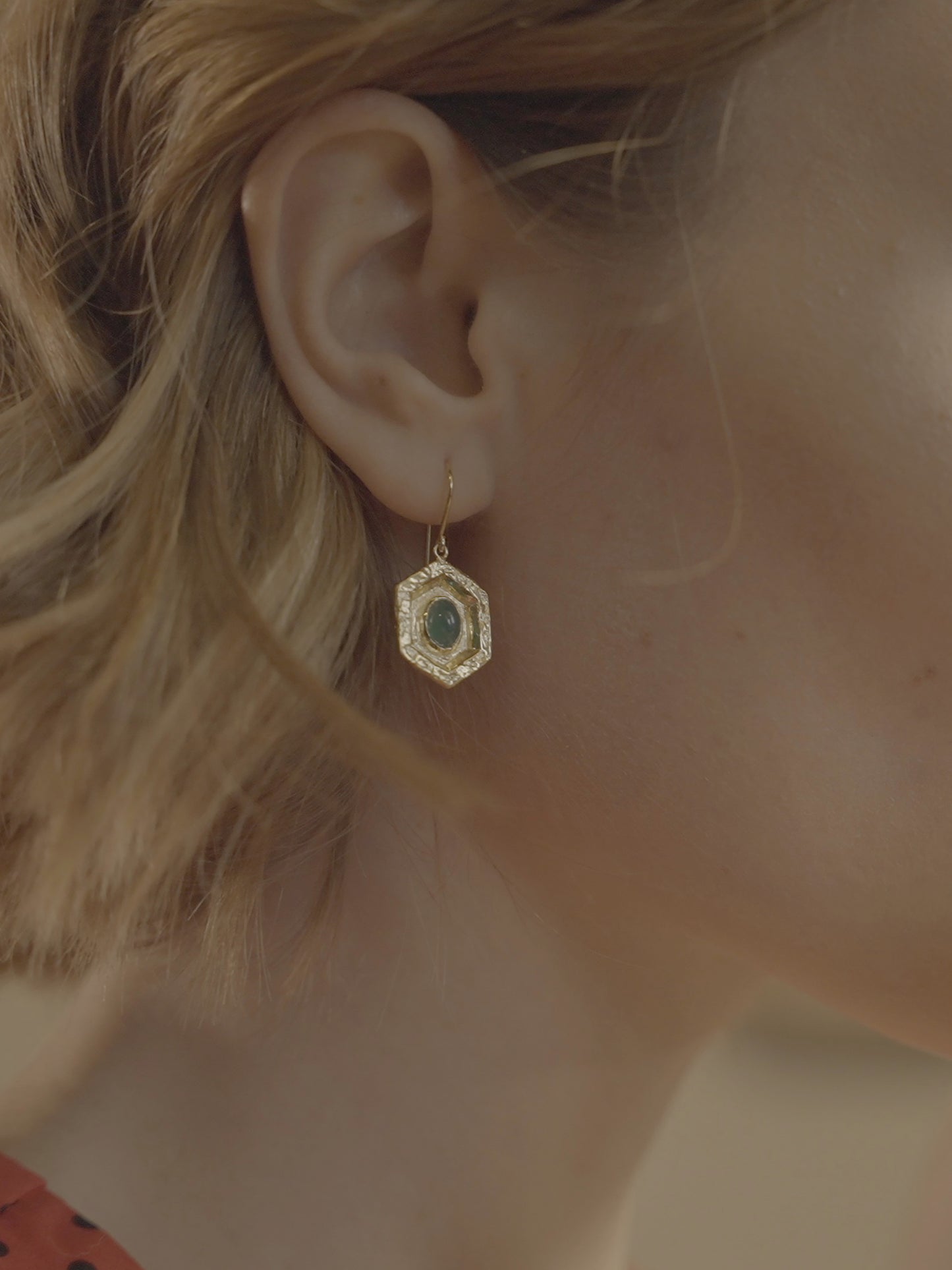 HEX Series Earrings, Artifact, Emerald