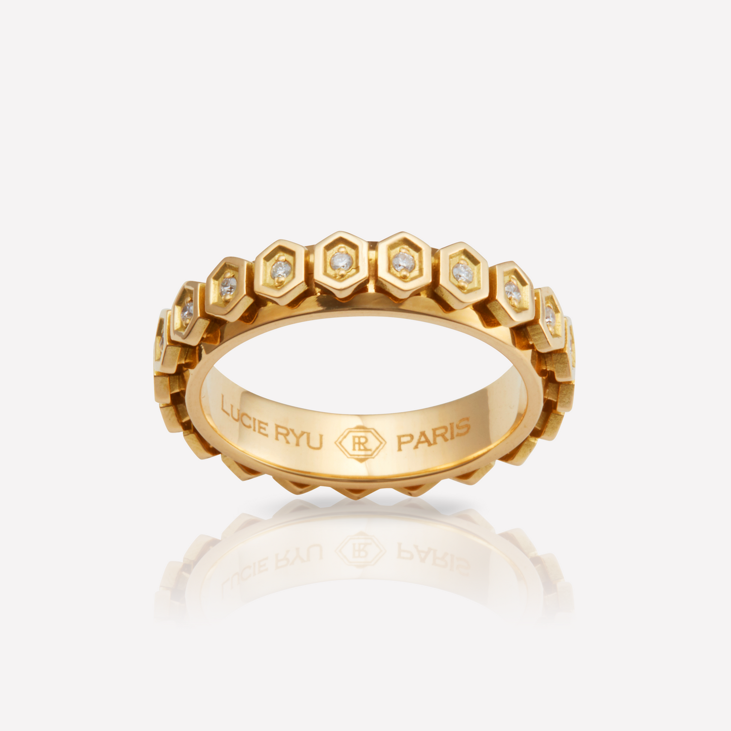 HEX Series Ring, Eternity Hex, White Dia