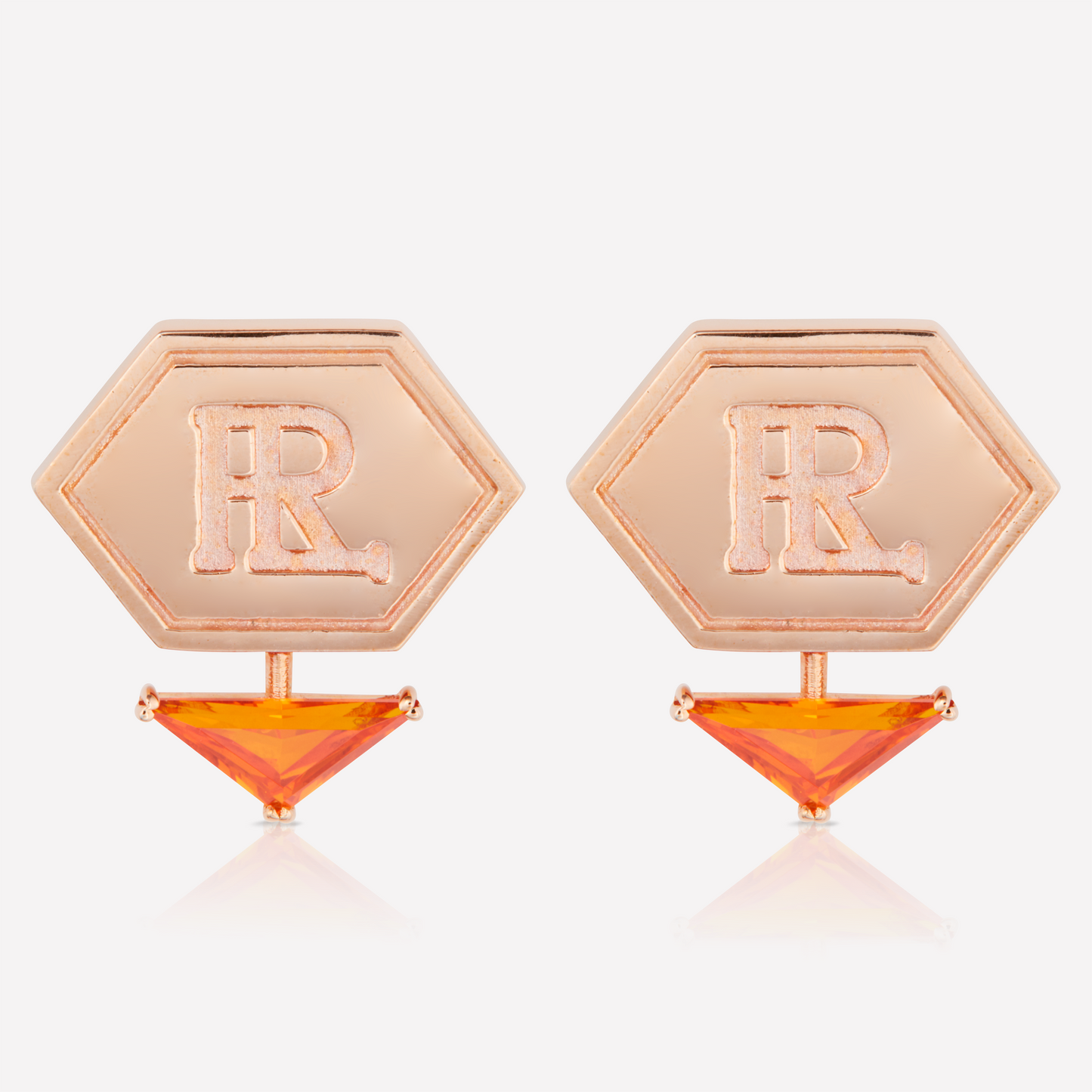 HEX Series Earrings, Orange Zirconia
