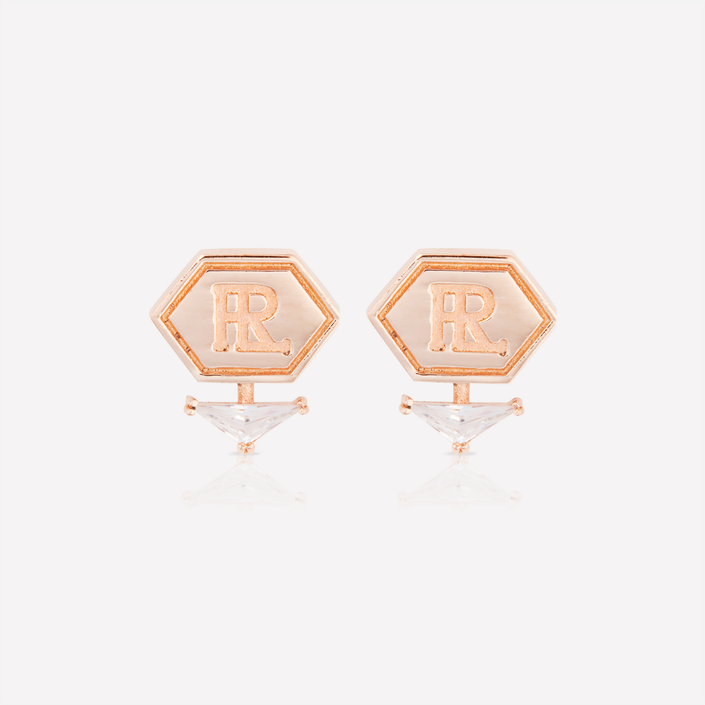 HEX Series Earrings, White Quartz