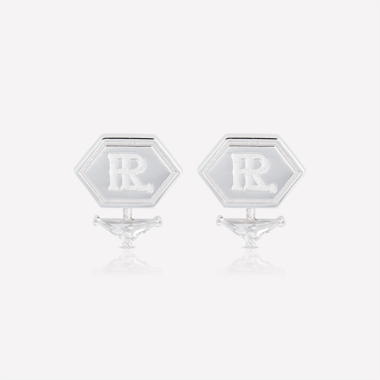 HEX Series Earrings, White Quartz