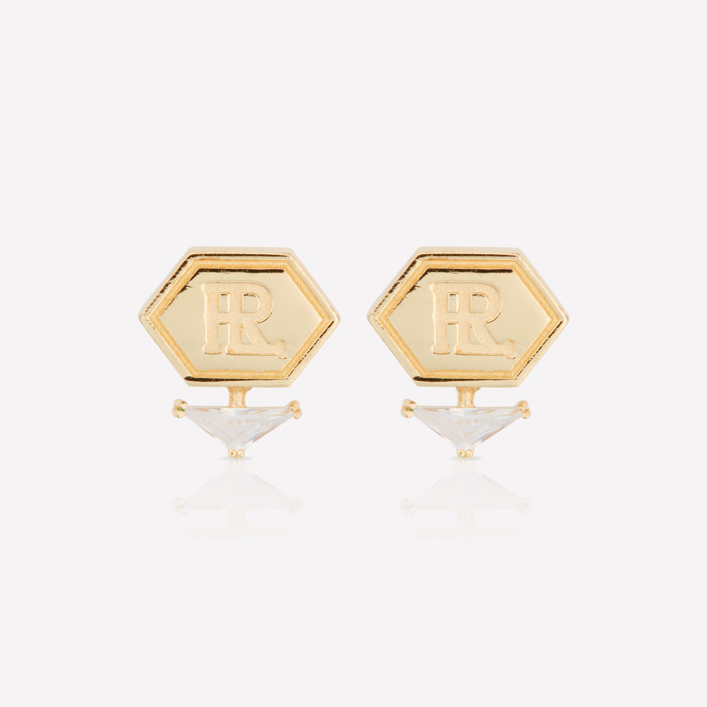 HEX Series Earrings, White Quartz