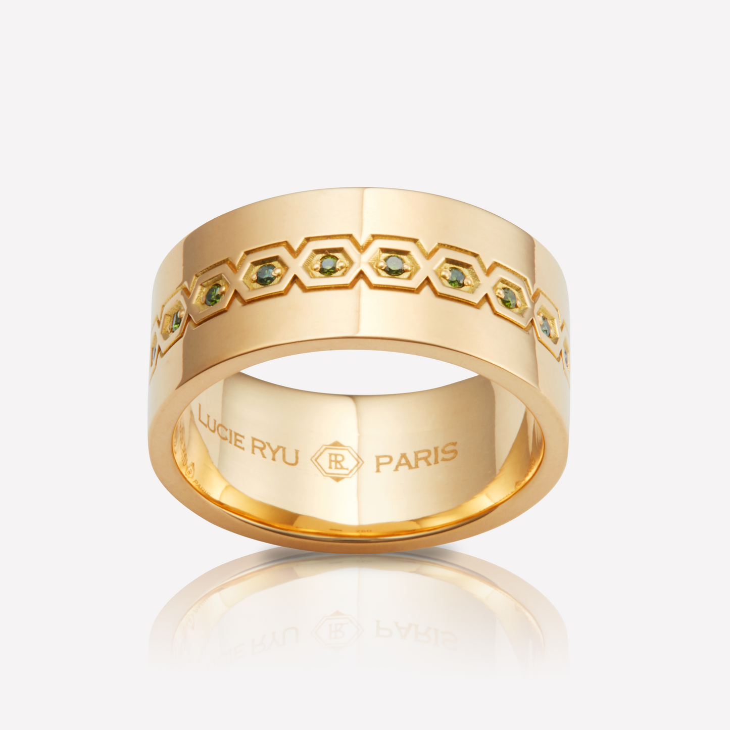 HEX Series Ring, Eternity Hex, Green Dia