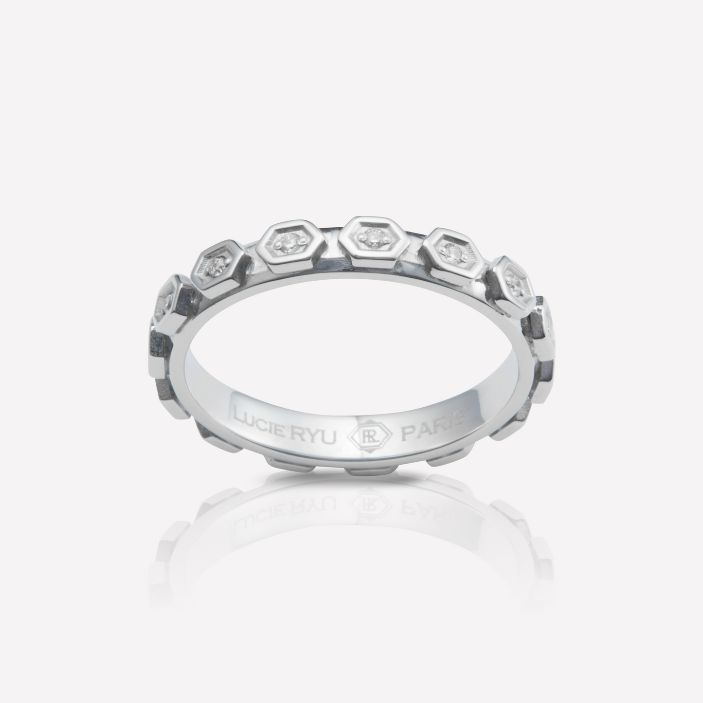 HEX Series Ring, Eternity Hex, White Dia
