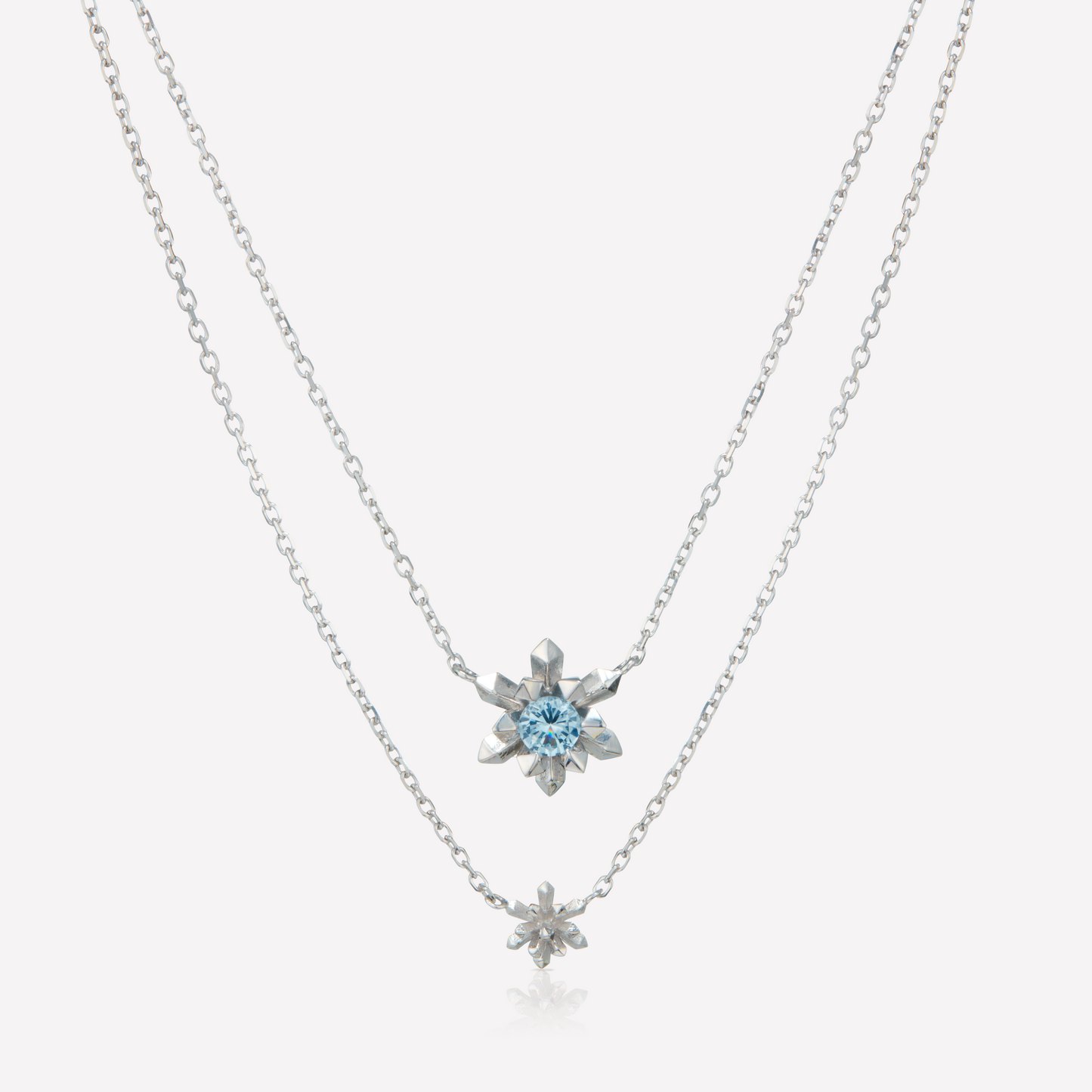 Le Quartz Layered Necklace, Large Zirconia