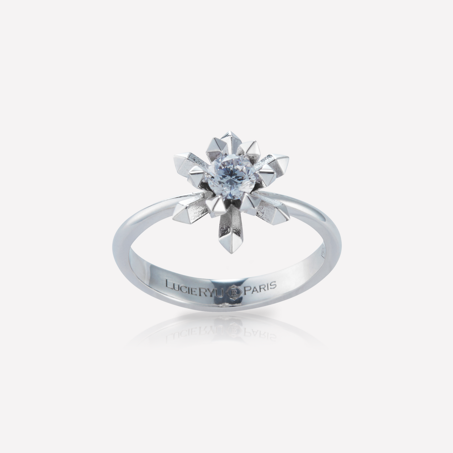 Le Quartz Ring, Large, Platinum, Diamond
