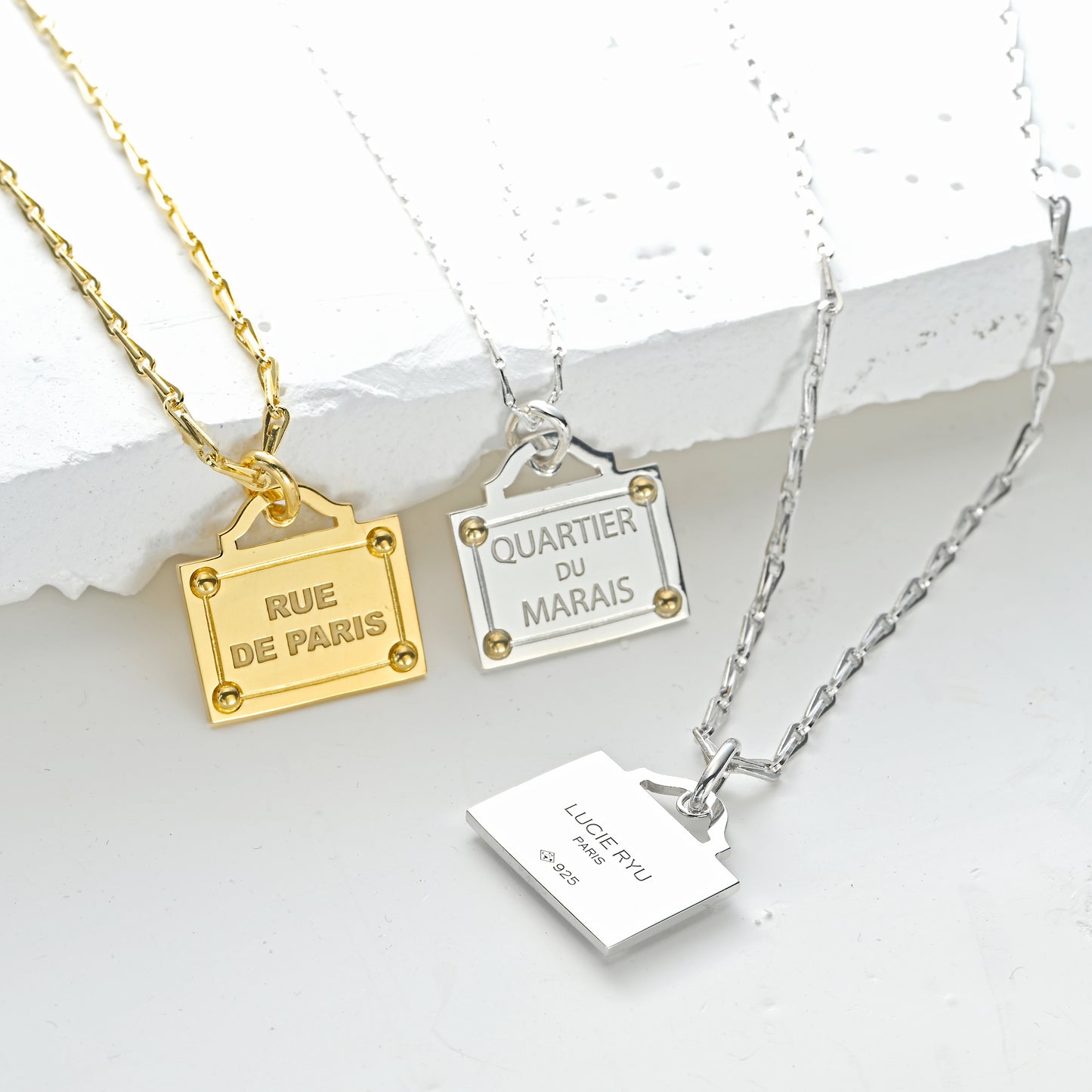QUARTIER DU MARAIS, Unplated Metal, Slim Chain