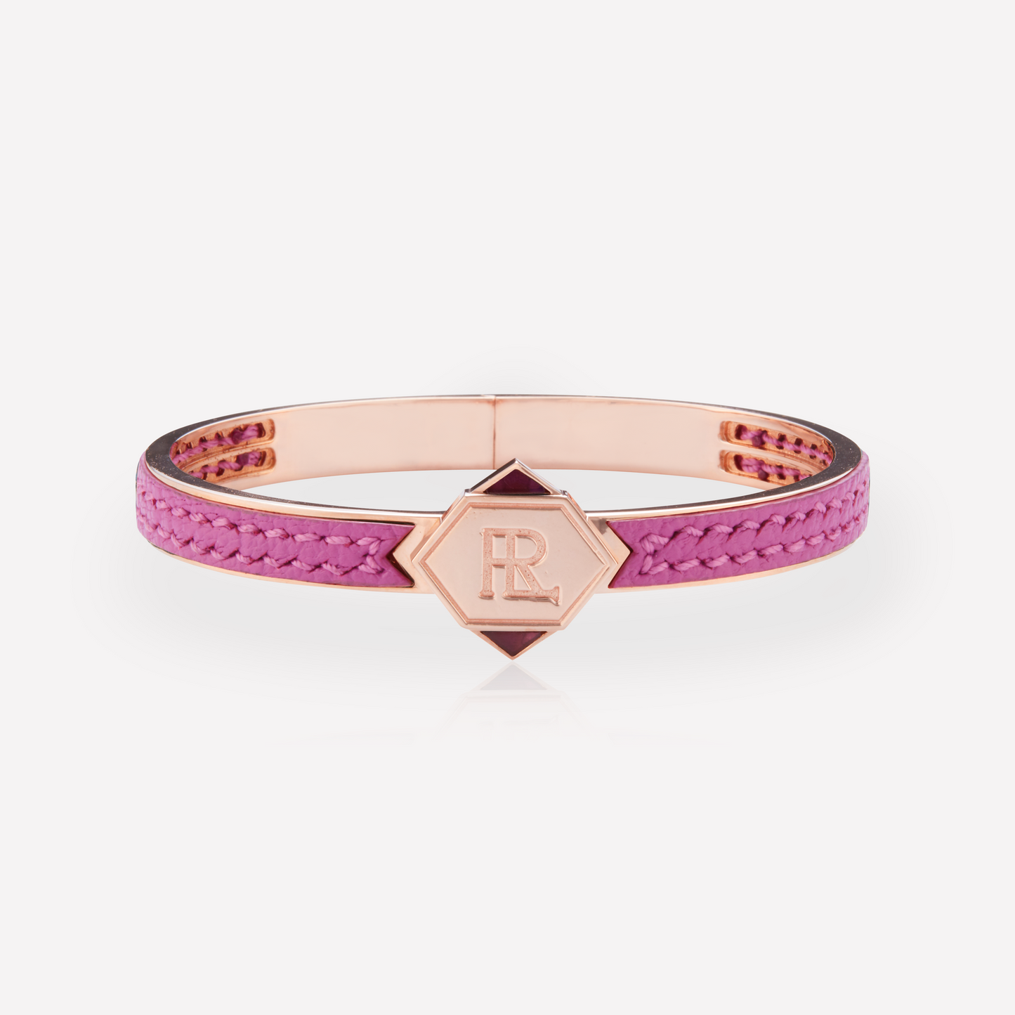 Twined Leather Bracelet, Small, Light Violet, Amethyst