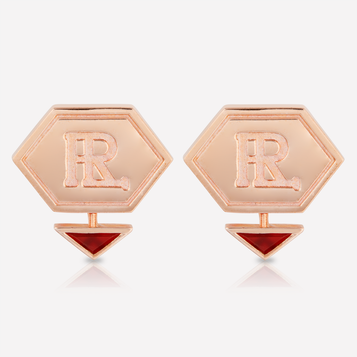HEX Series Earrings, Carnelian