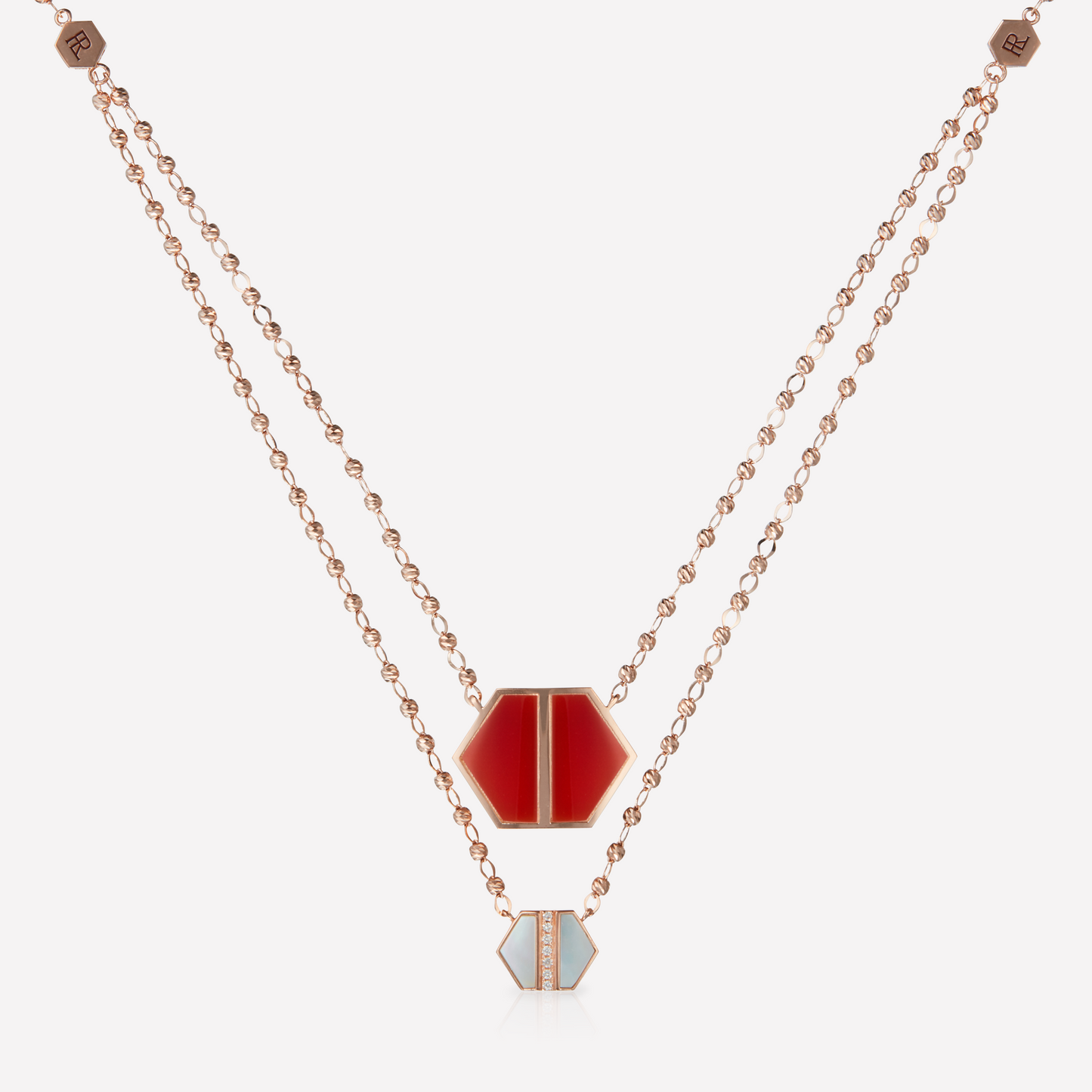 VOID Filled By You Necklace, Large, Carnelian, Diamond S