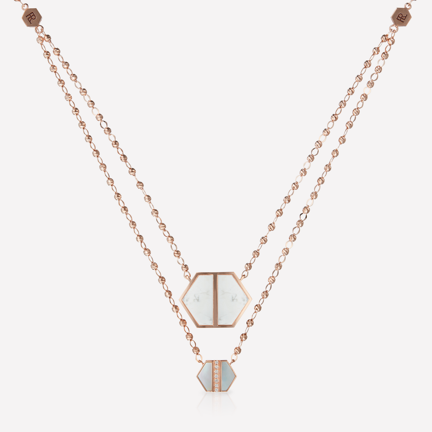 VOID Filled By You Necklace, Large, Howlite, Diamond S