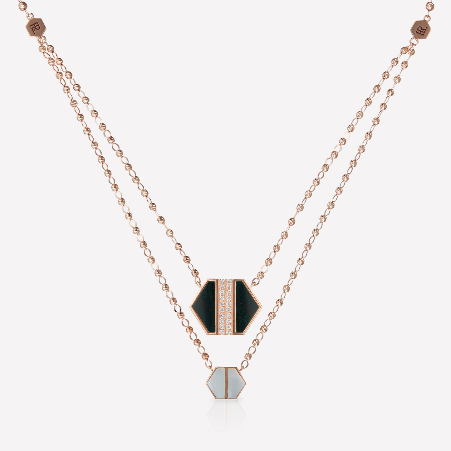 VOID Filled By You Necklace, Large, Green Jasper, Diamond L