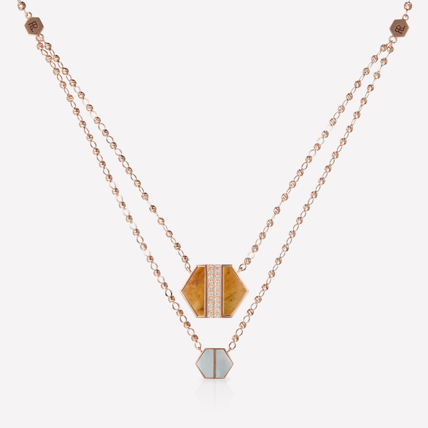 VOID Filled By You Necklace, Large, Yellow Jasper, Diamond L