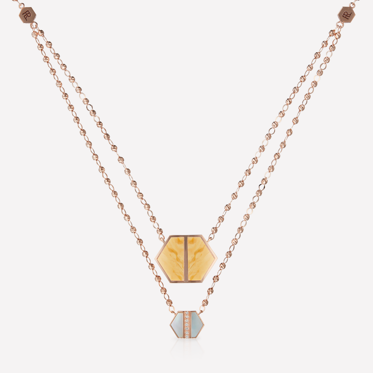 VOID Filled By You Necklace, Large, Yellow Jasper, Diamond S