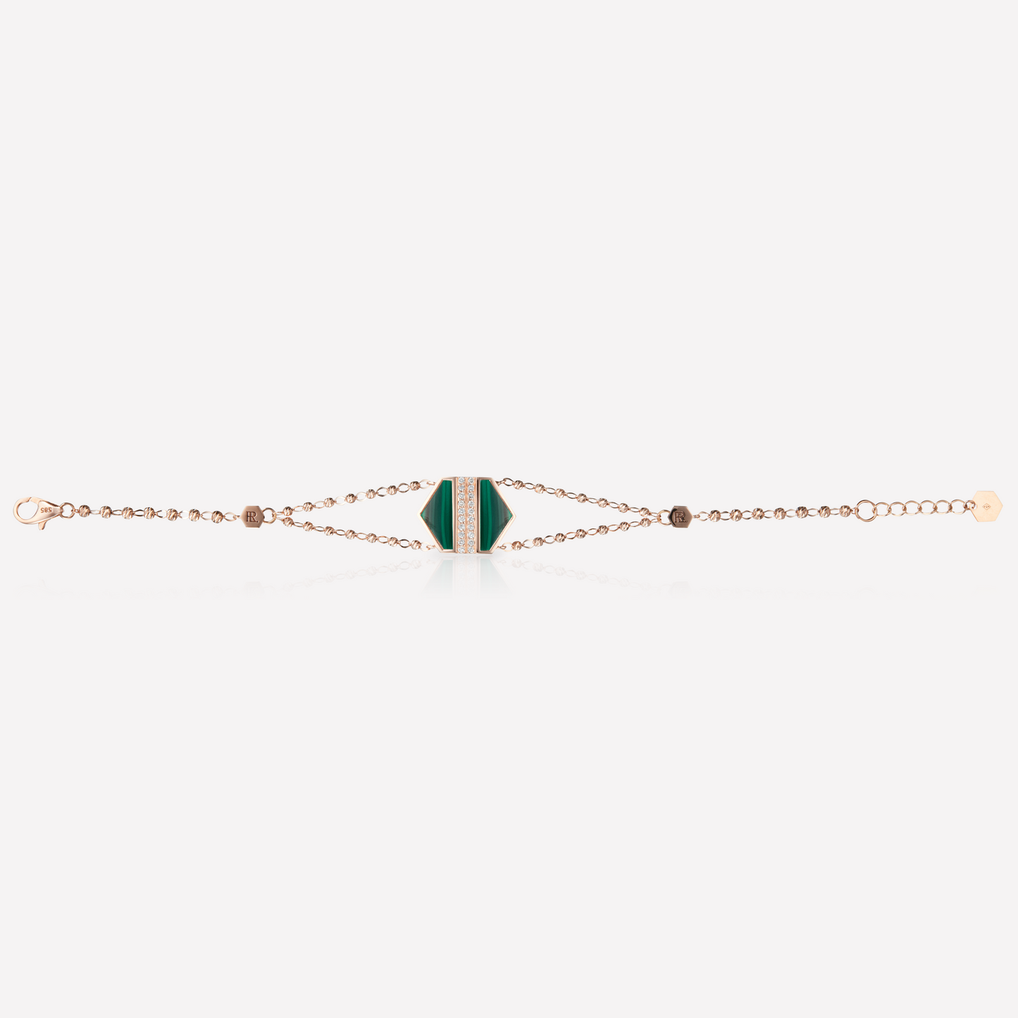 VOID Filled By You Bracelet, Large, Malachite, Diamond