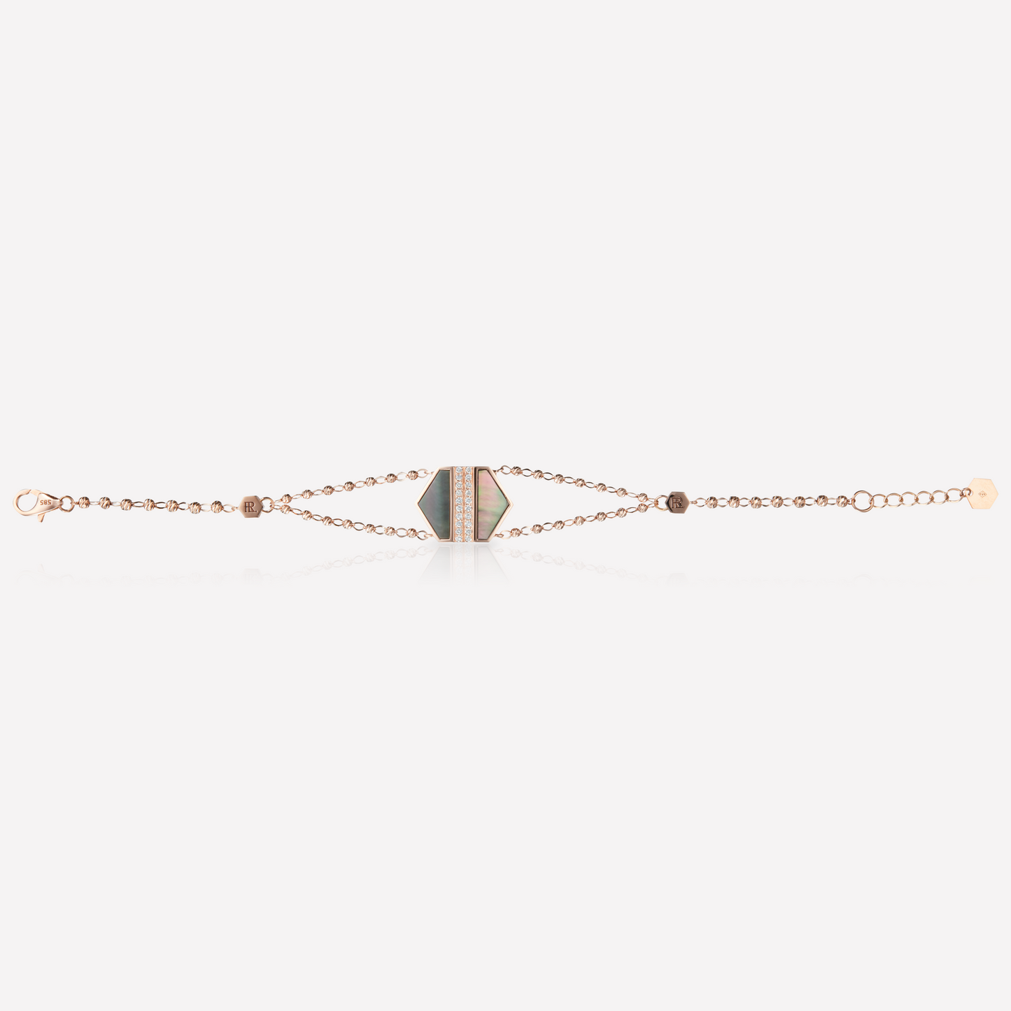 VOID Filled By You Bracelet, Large, Black Nacre, Diamond