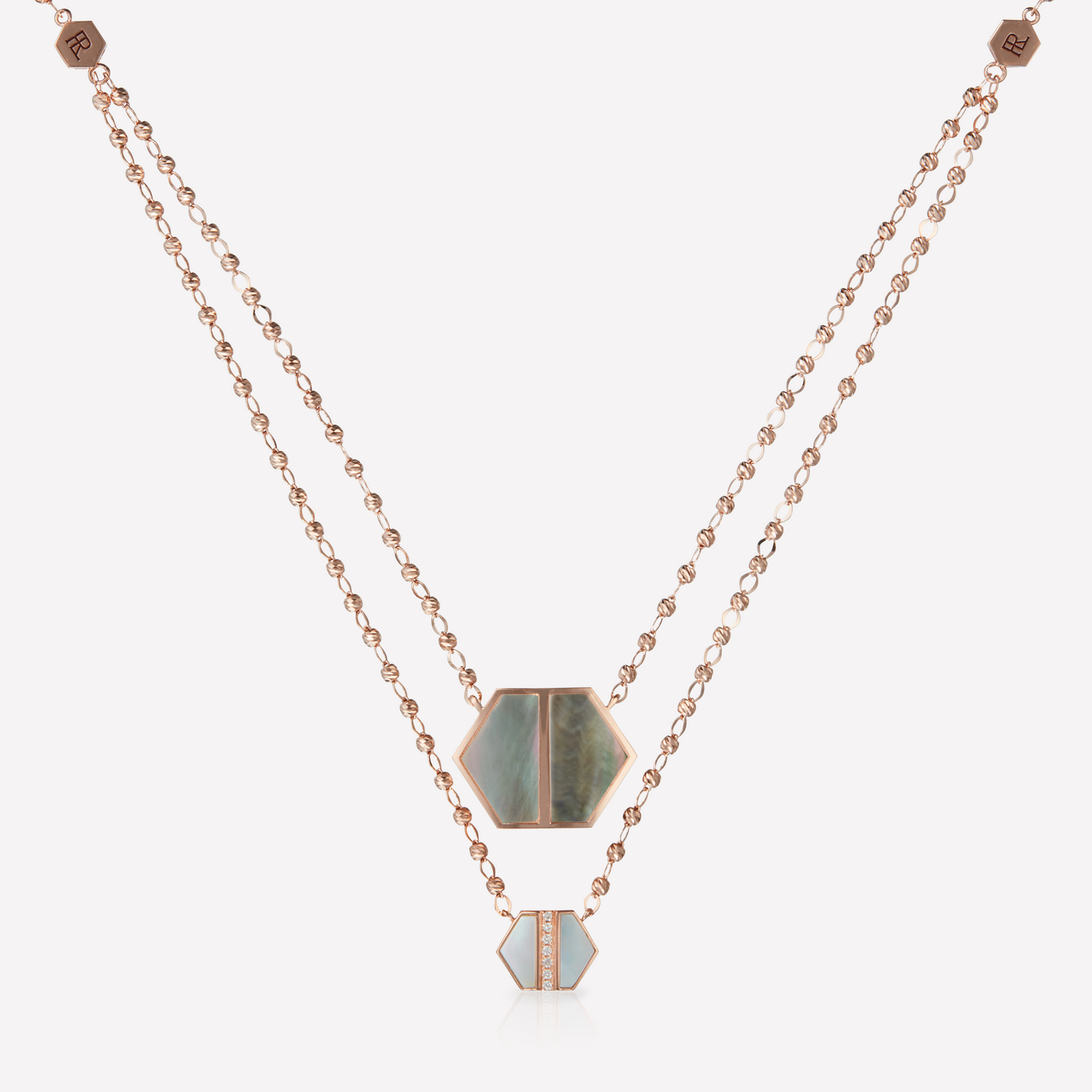 VOID Filled By You Necklace, Large, Black Nacre, Diamond S