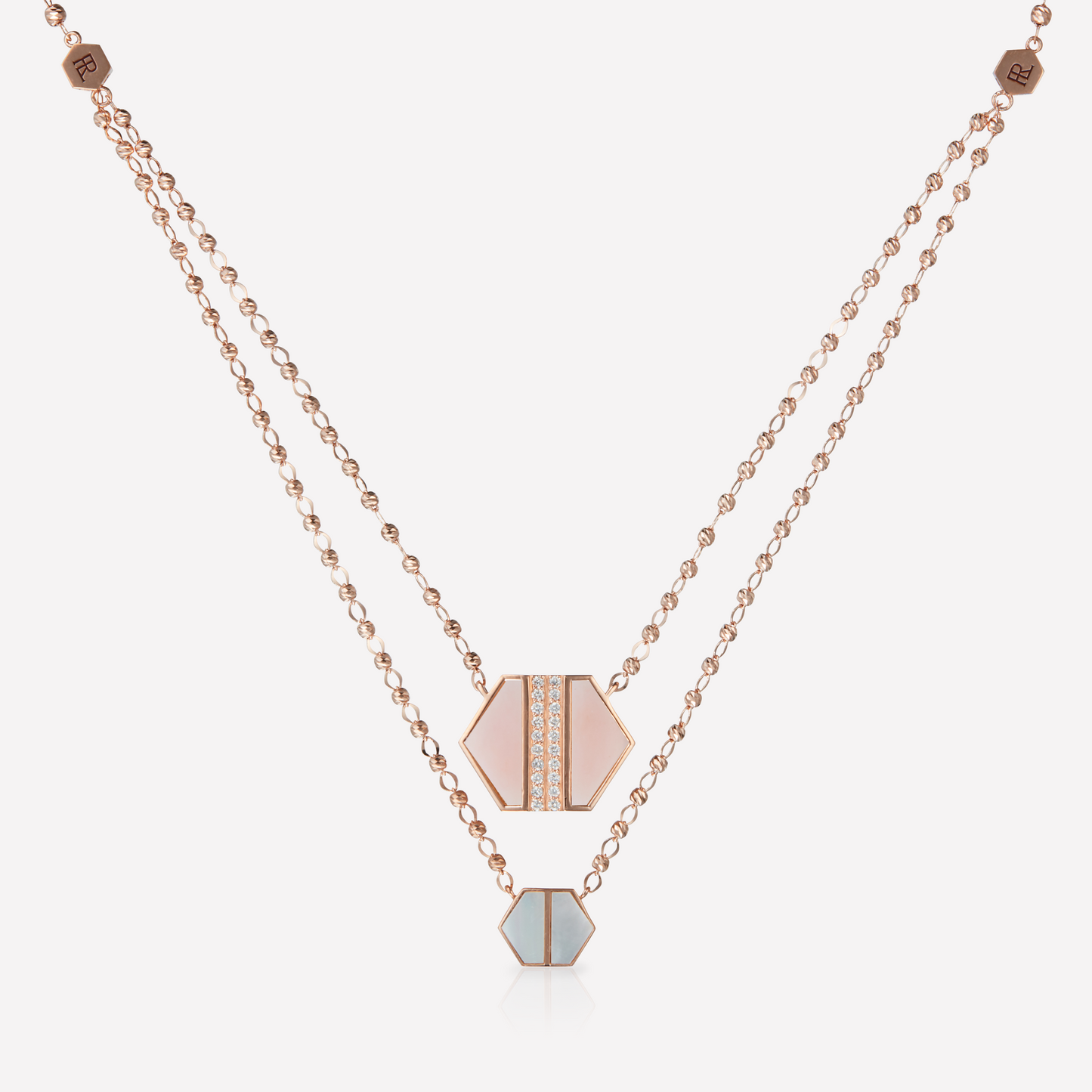 VOID Filled By You Necklace, Large, Pink Nacre, Diamond L