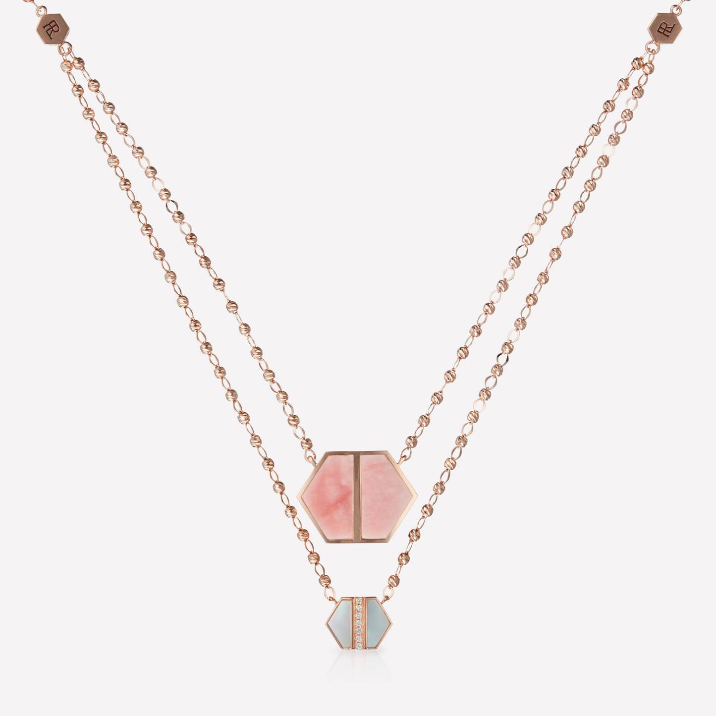 VOID Filled By You Necklace, Large, Pink Opal, Diamond S