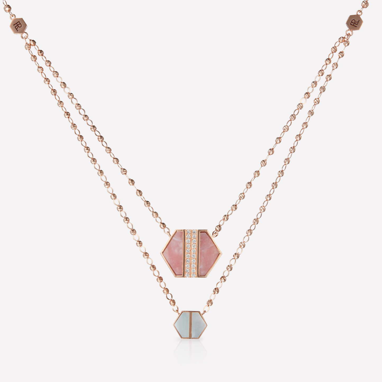 VOID Filled By You Necklace, Large, Pink Opal, Diamond L