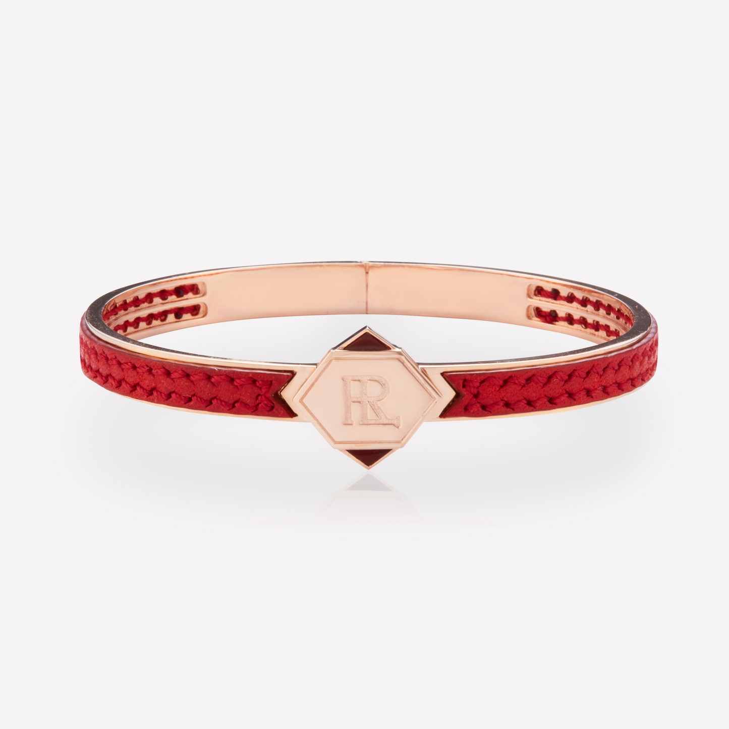Twined Leather Bracelet, Small, Pure Red, Carnelian