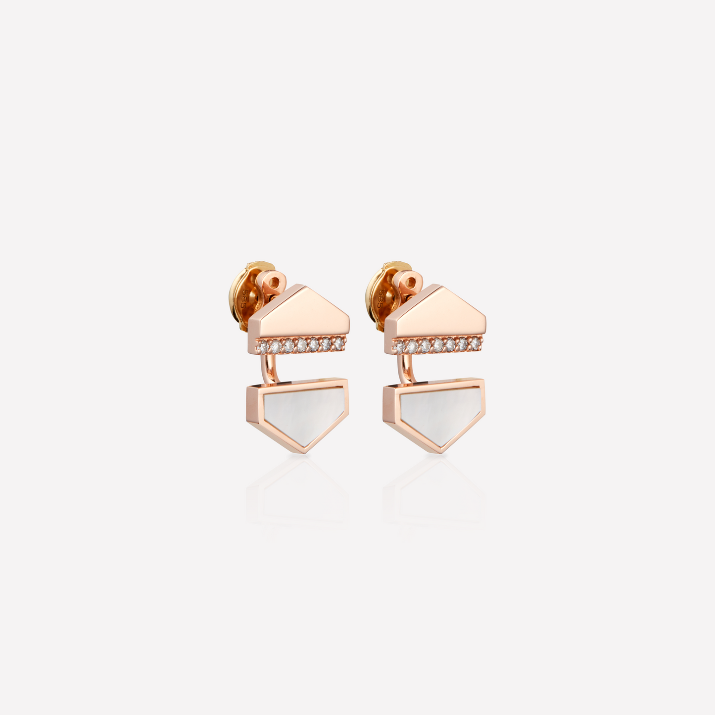 VOID Filled By You Earrings, Large, White Nacre, Diamond