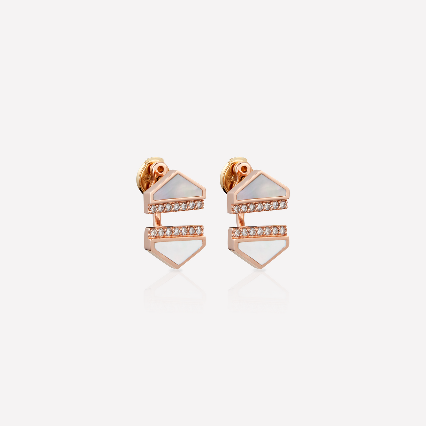 VOID Filled By You Earrings, Large, White Nacre, Diamond