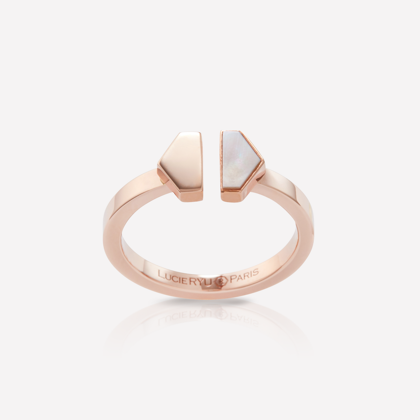 VOID Filled By You Ring, Small, White Nacre