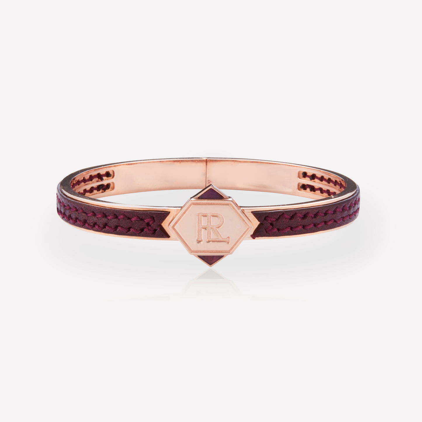 Twined Leather Bracelet, Small, Violet, Amethyst