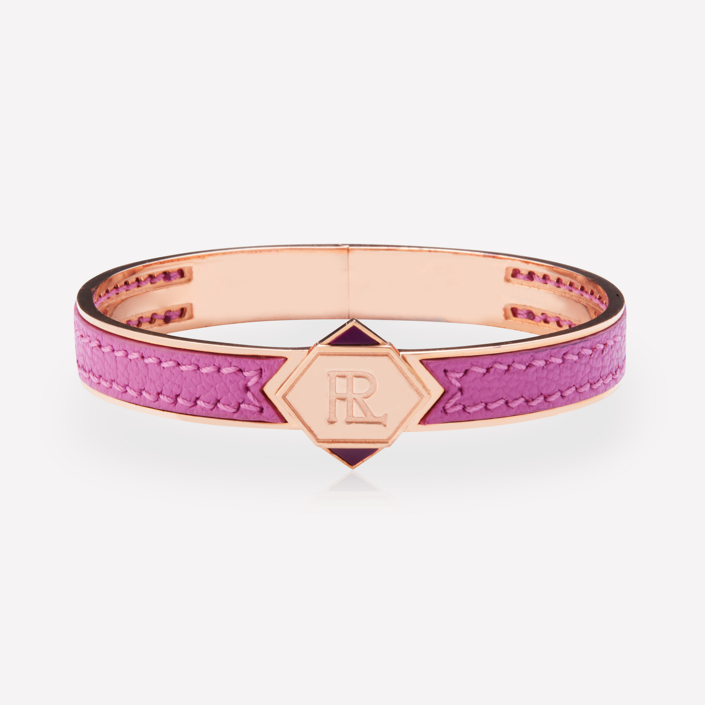 Twined Leather Bracelet, Large, Light Violet, Amethyst