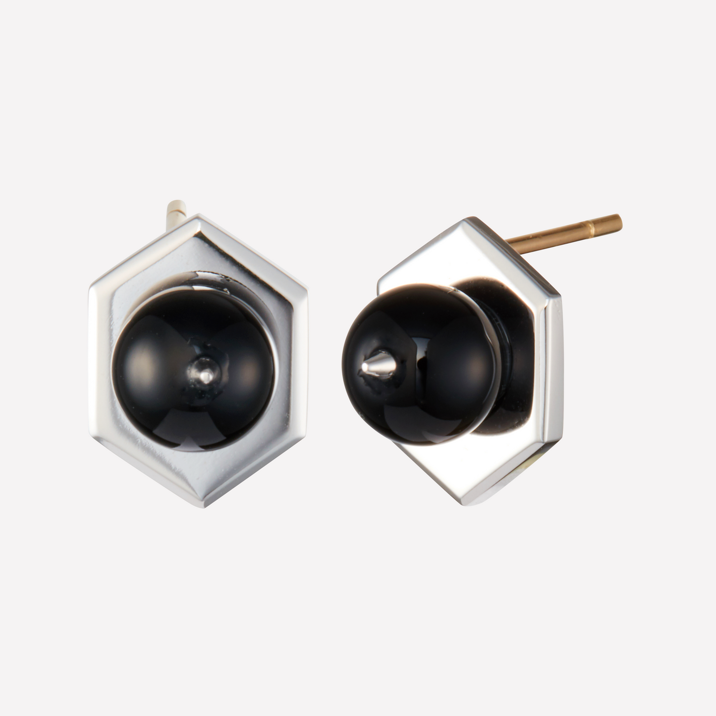 Tergum VII Earrings, Hex 1, Black Spinel