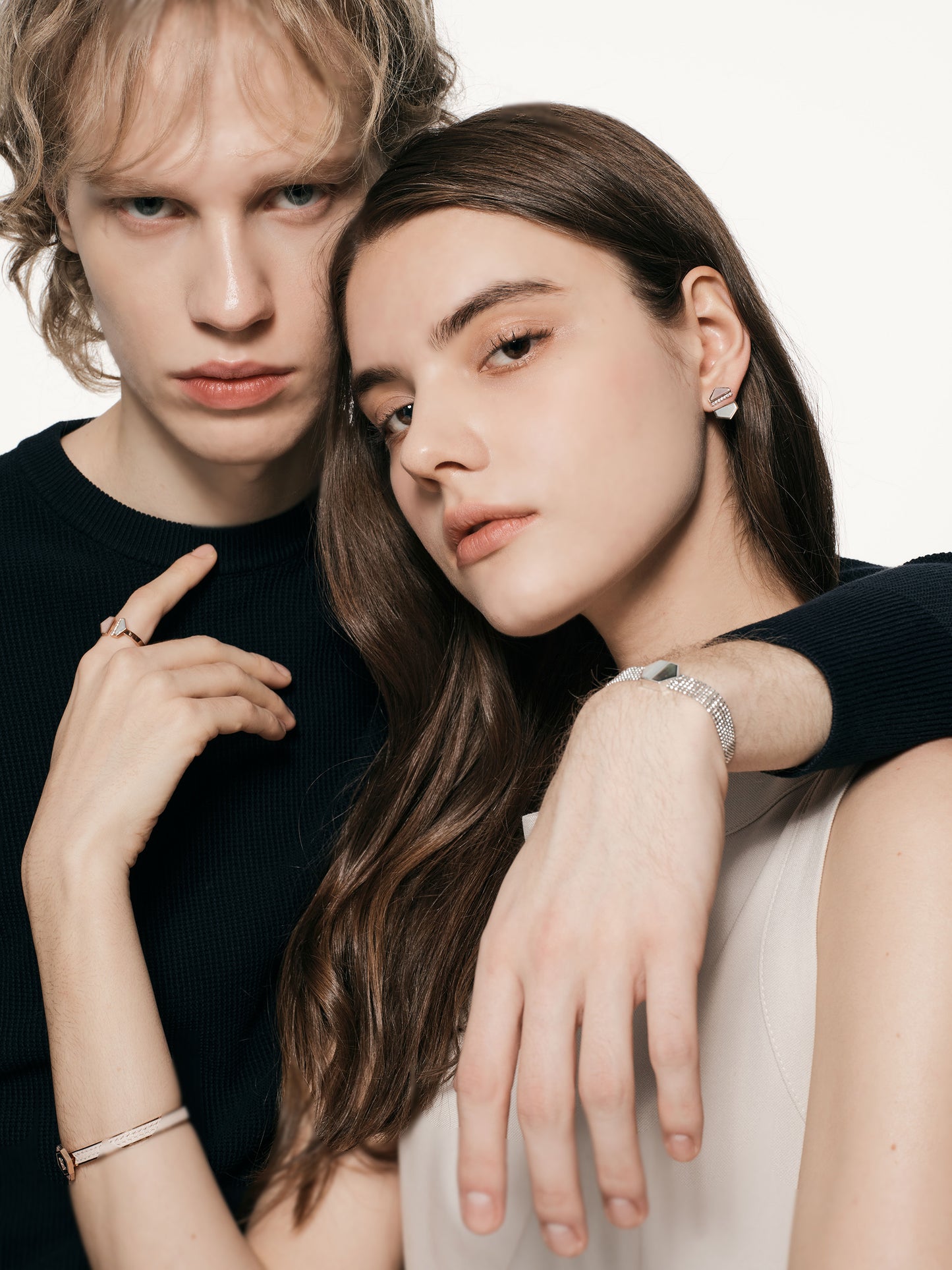 VOID Filled By You Ring, Small, White Nacre