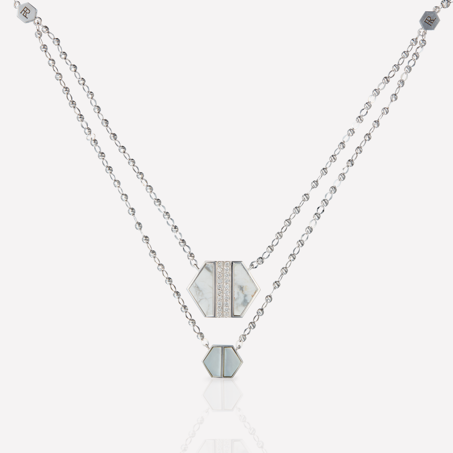 VOID Filled By You Necklace, Large, Howlite, Diamond L