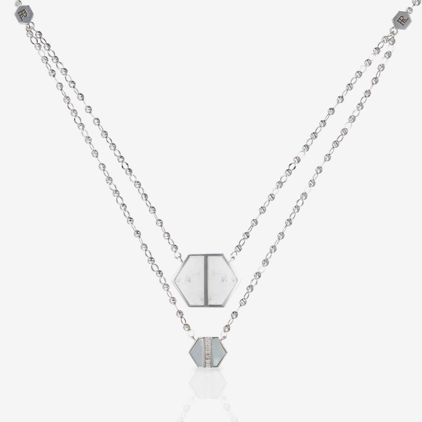VOID Filled By You Necklace, Large, Howlite, Diamond S