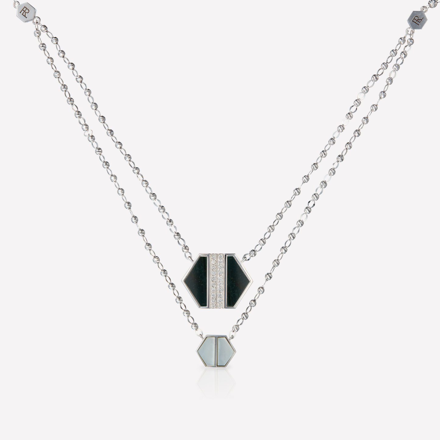 VOID Filled By You Necklace, Large, Green Jasper, Diamond L
