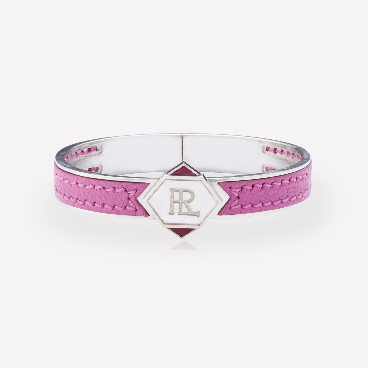 Twined Leather Bracelet, Large, Light Violet, Amethyst