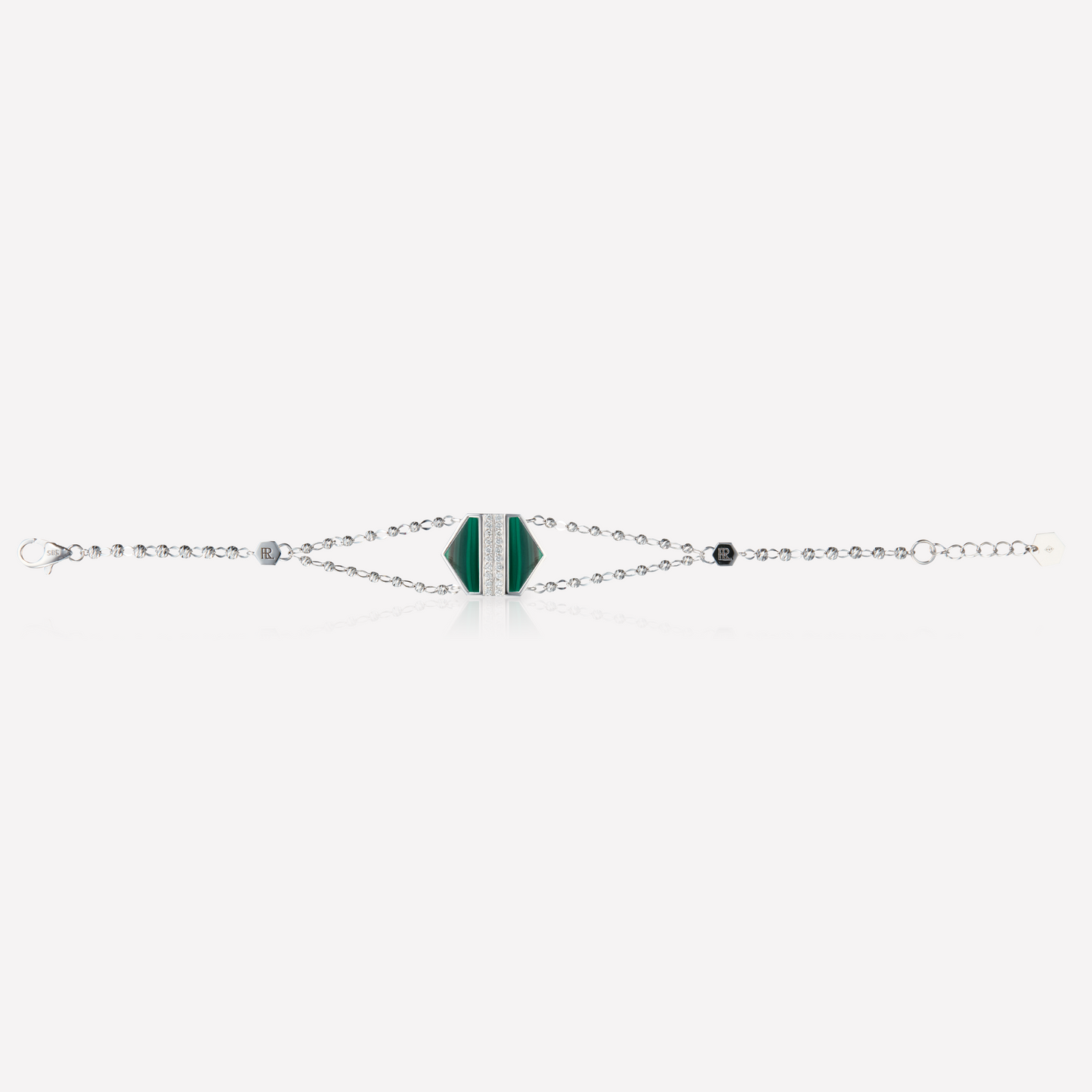 VOID Filled By You Bracelet, Large, Malachite, Diamond