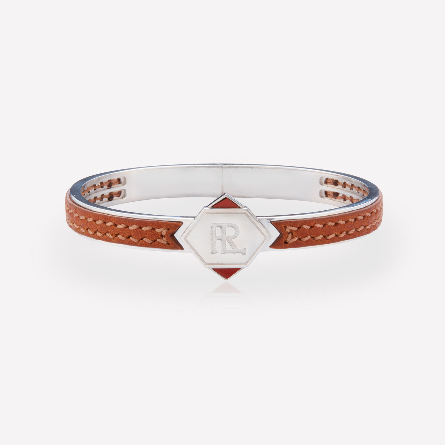 Twined Leather Bracelet, Small, Brown, Jasper