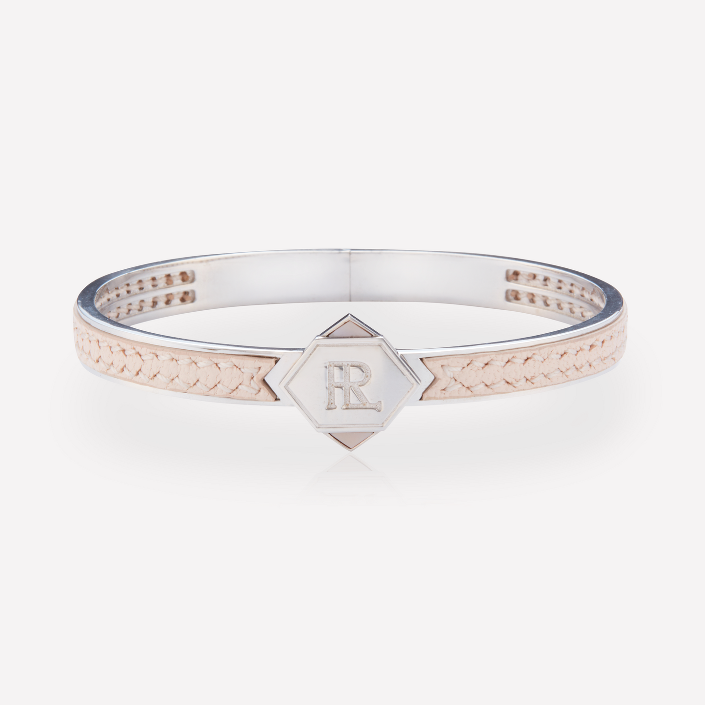 Twined Leather Bracelet, Small, Shell Pink, Nacre
