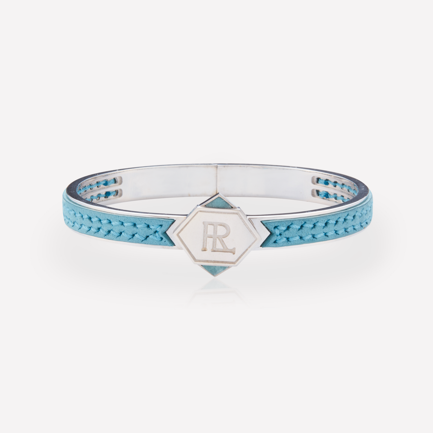 Twined Leather Bracelet, Small, Sky Blue, Amazonite