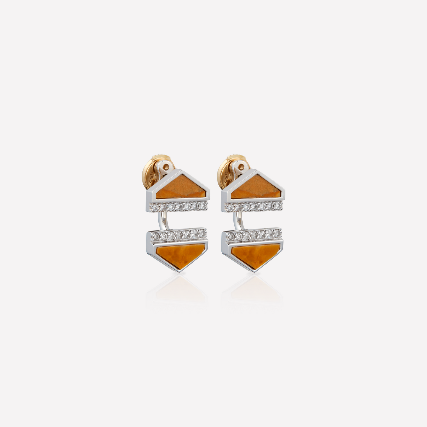 VOID Filled By You Earrings, Large, Yellow Jasper, Diamond